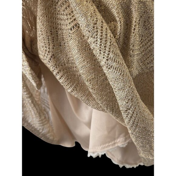 Damianou Vintage Gold Metallic Knit Dress M/L USA - Picture 12 of 12